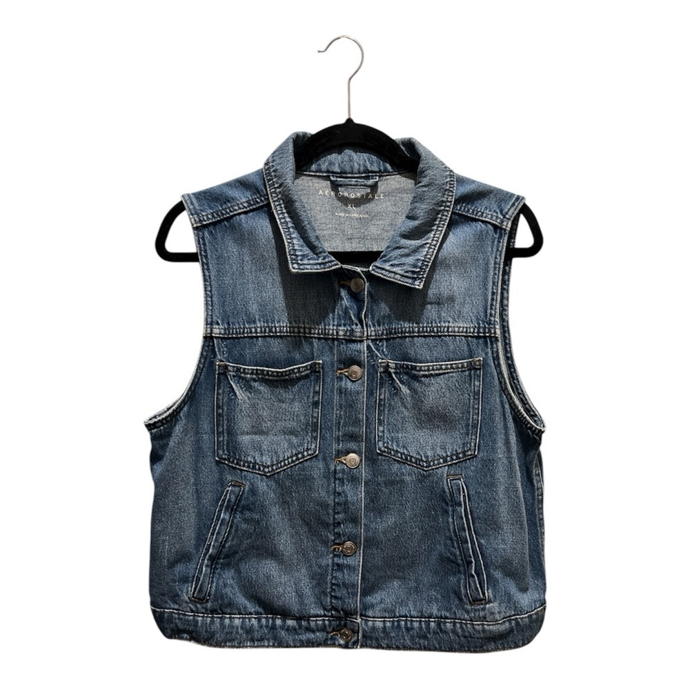 Aeropostale Blue Denim Vest